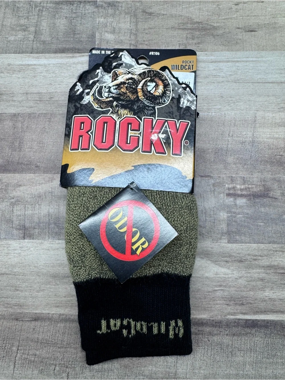 Men's Vintage Rocky Duraspun WildCat Signature Socks Size Medium
